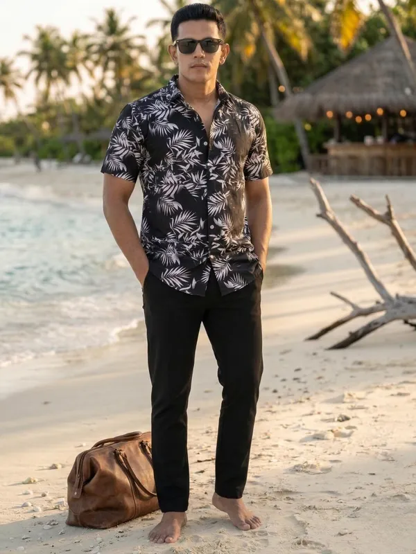 Men_Printed_Casual_Black_Shirt