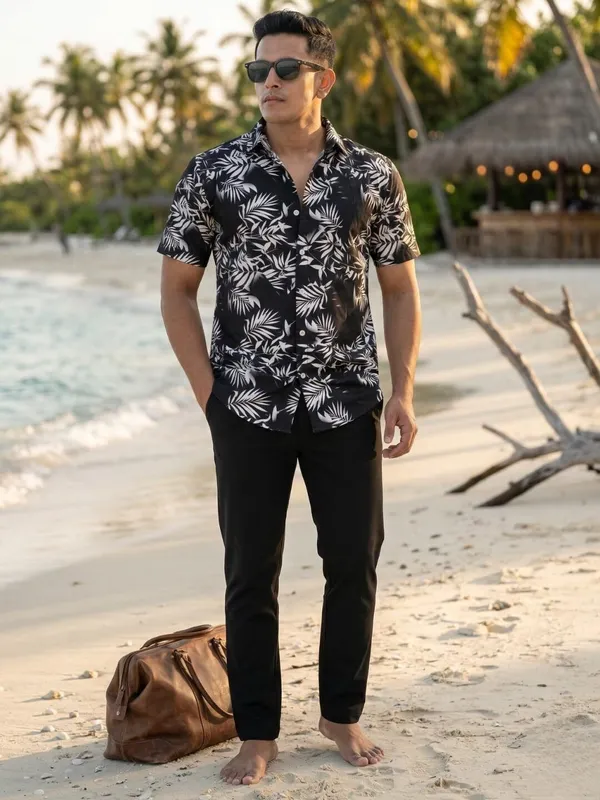 Men_Printed_Casual_Black_Shirt