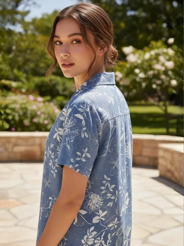 Women_Floral_Print_Casual_Light_Blue_Shirt