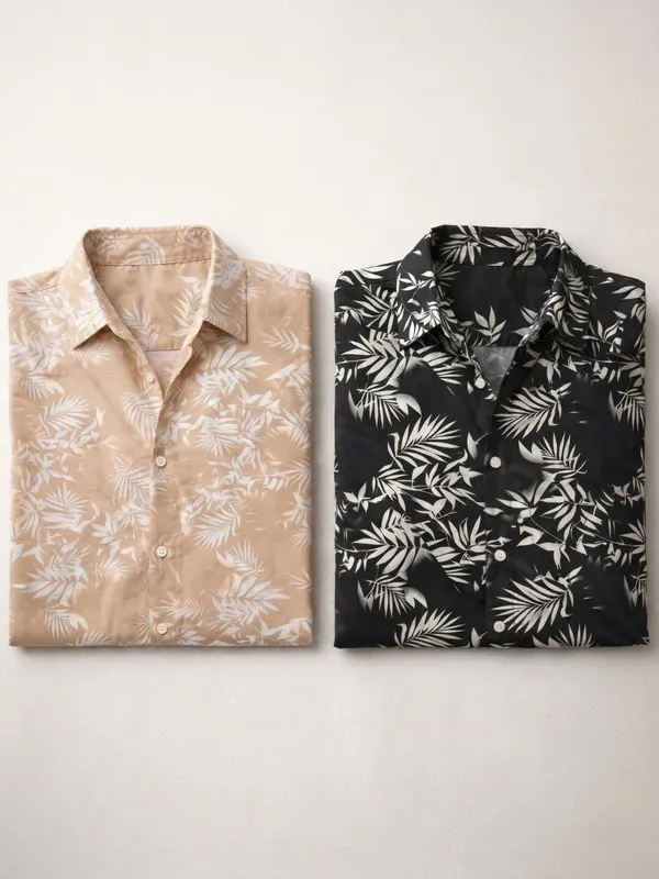 Men_Printed_Casual_Brown,_Black_Shirt_(Pack_Of_2)