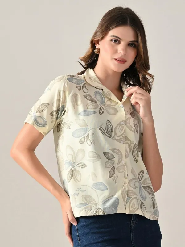 Women_Printed_Beach_Wear_Beige_Shirt