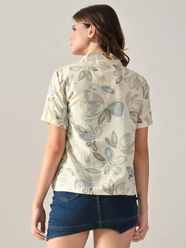 Women_Printed_Beach_Wear_Beige_Shirt