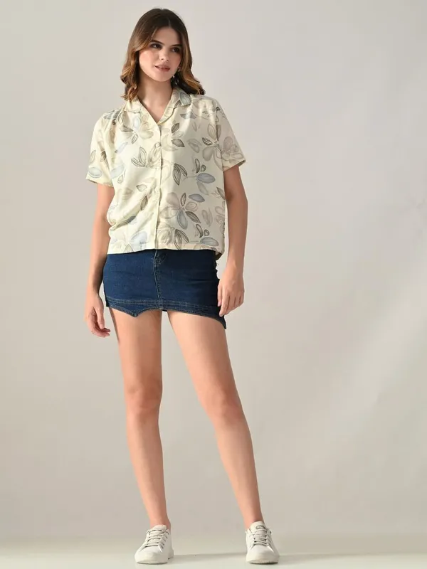 Women_Printed_Beach_Wear_Beige_Shirt