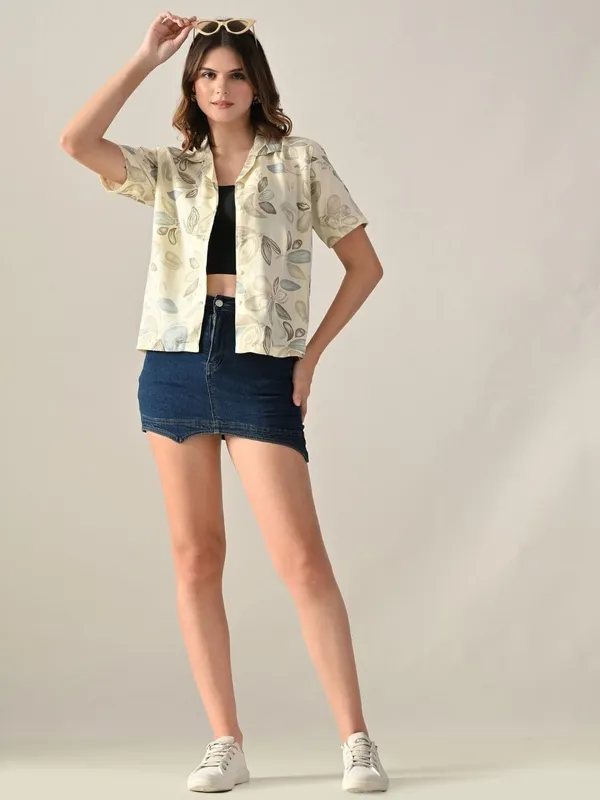 Women_Printed_Beach_Wear_Beige_Shirt