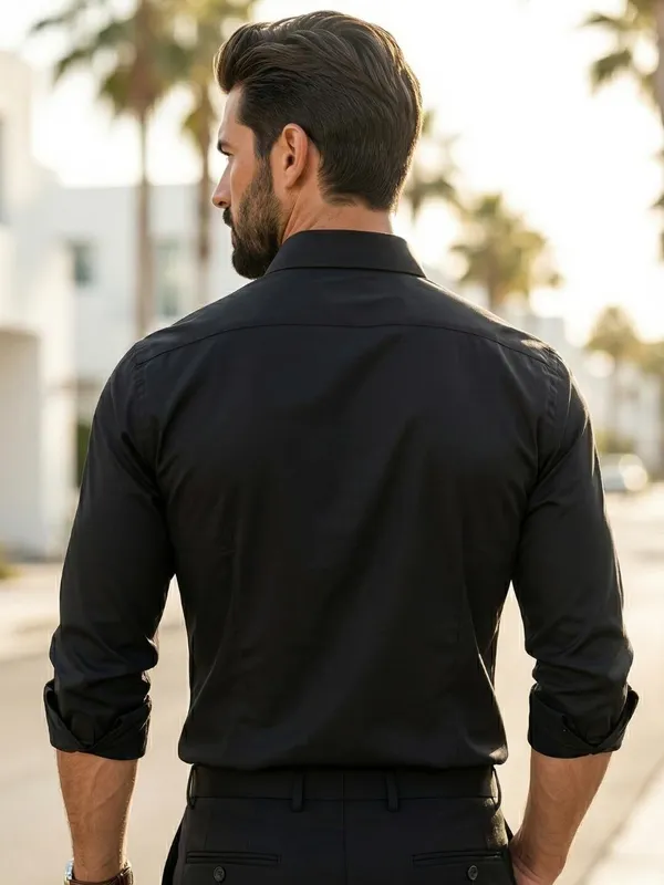 Men_Solid_Casual_Black_Shirt