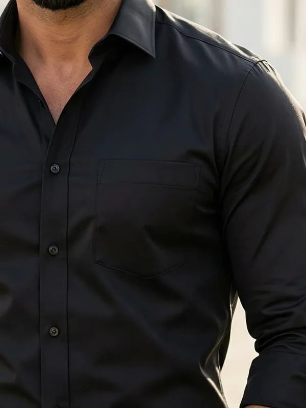 Men_Solid_Casual_Black_Shirt