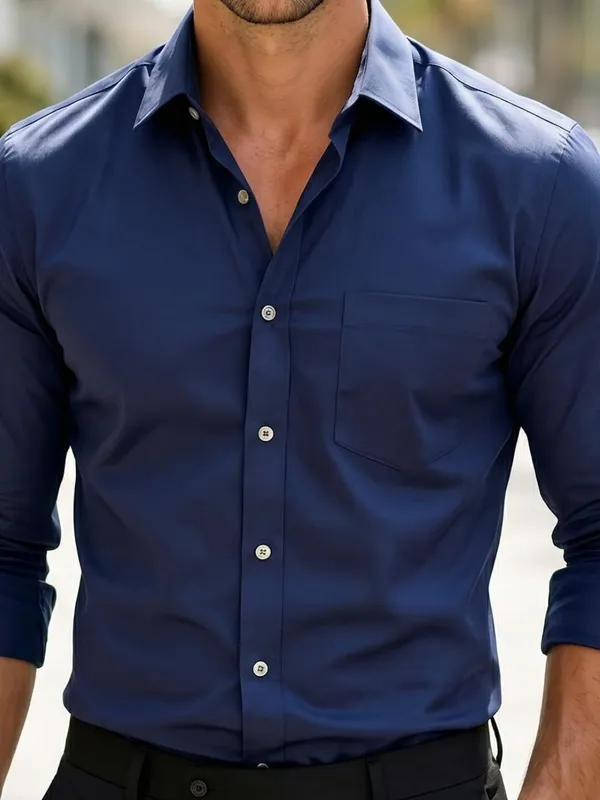 Men_Solid_Casual_Blue_Shirt