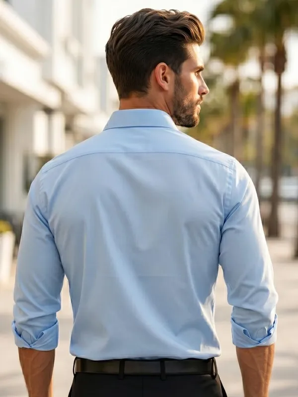 Men_Solid_Casual_Blue_Shirt