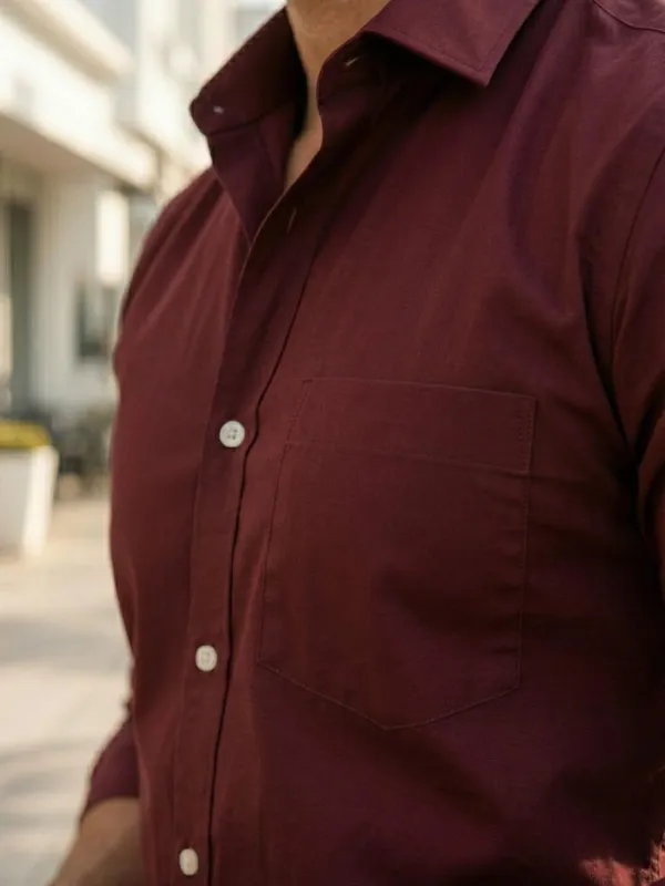 Men_Solid_Casual_Maroon_Shirt