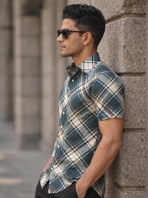 Men_Checkered_Casual_Beige_Shirt