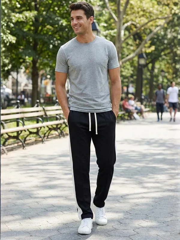 Colorblock_Men_Black,_White_Track_Pants