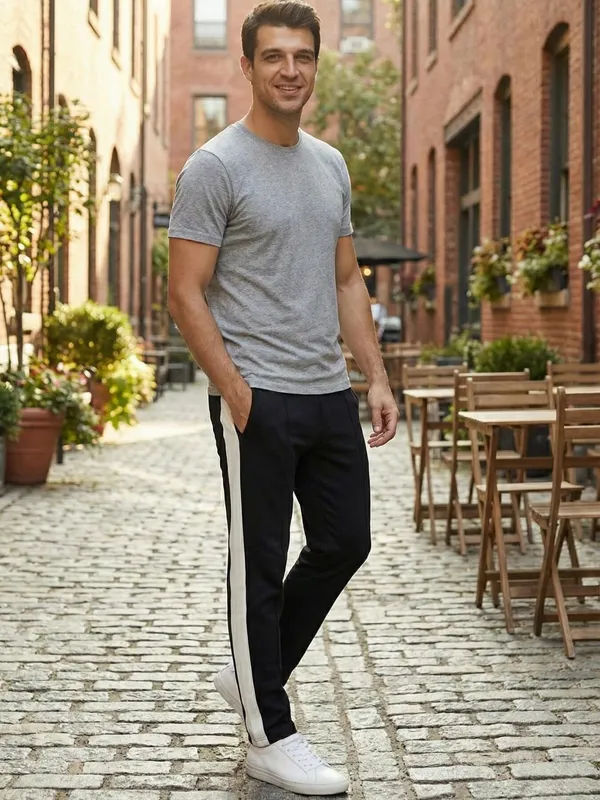 Colorblock_Men_Black,_White_Track_Pants