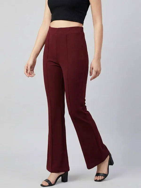 Slim_Fit_Women_Maroon_Trousers