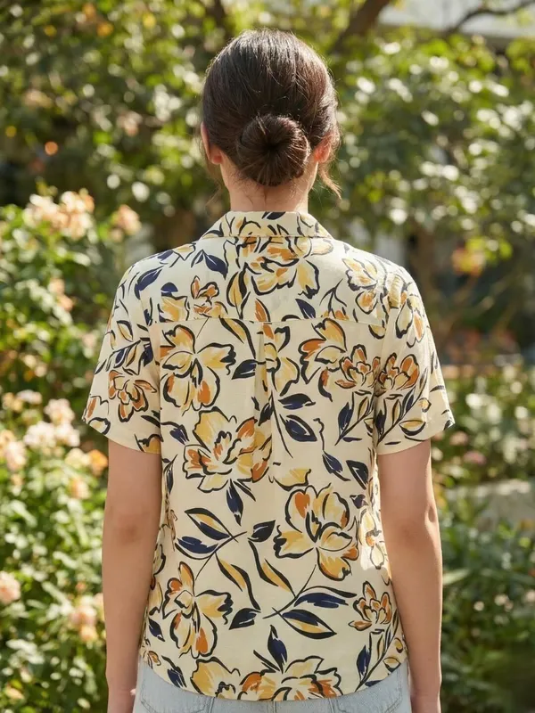 Women_Floral_Print_Beach_Wear_Yellow_Shirt