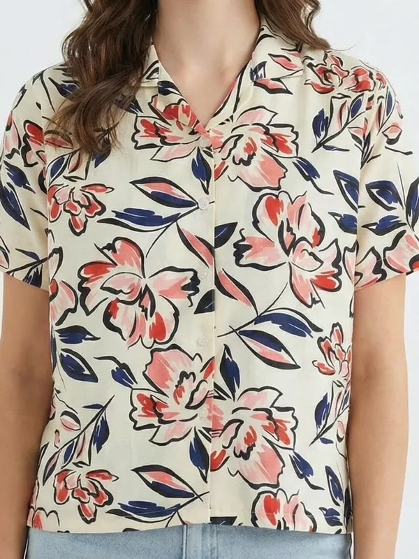 Women_Floral_Print_Beach_Wear_Pink_Shirt