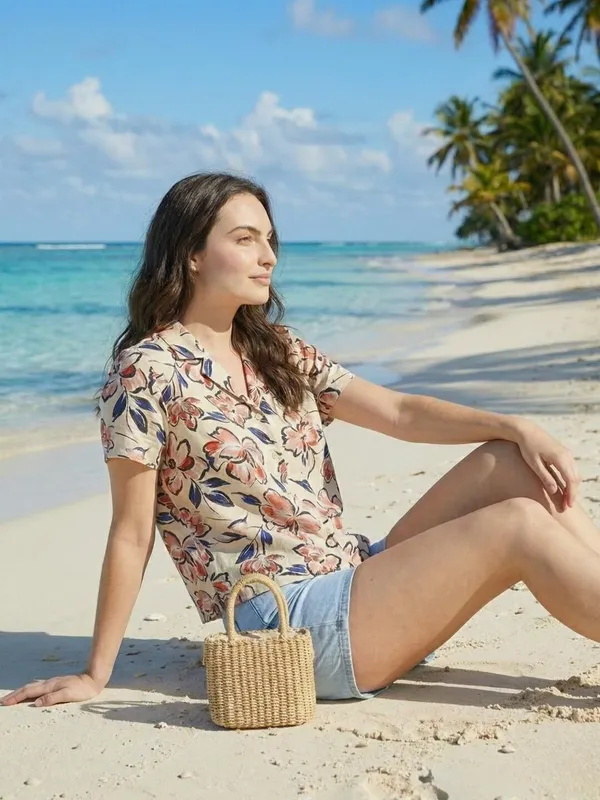 Women_Floral_Print_Beach_Wear_Pink_Shirt