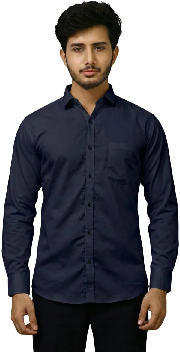Men_Solid_Casual_Blue_Shirt