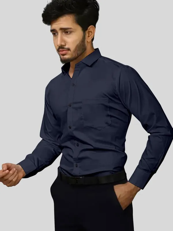 Men_Solid_Casual_Blue_Shirt