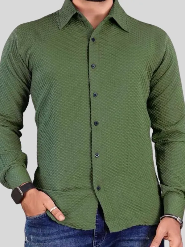 Men_Solid_Casual_Green_Shirt
