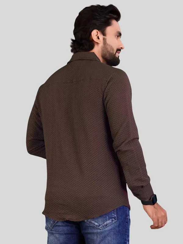Men_Solid_Casual_Brown_Shirt
