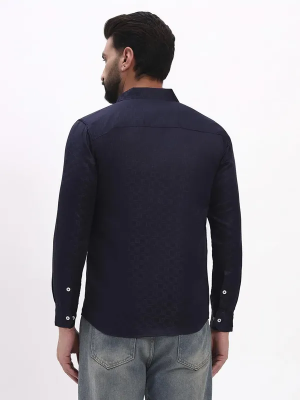 Men_Checkered_Formal_Dark_Blue_Shirt