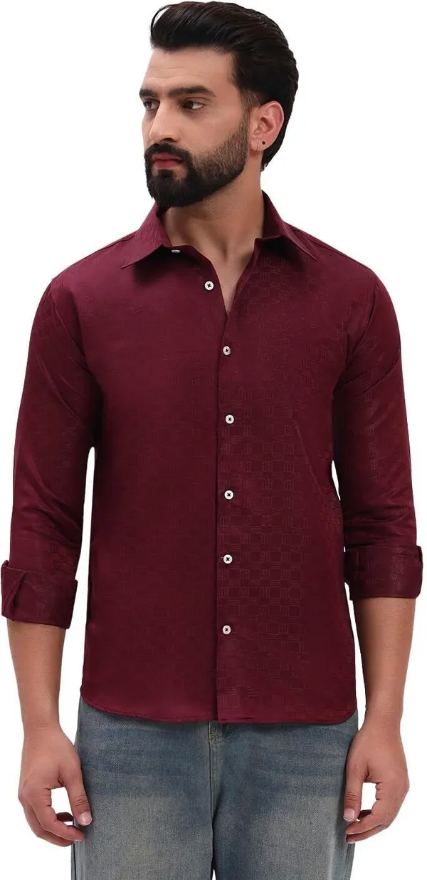 Men_Checkered_Formal_Maroon_Shirt