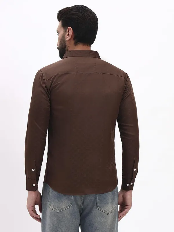 Men_Checkered_Formal_Brown_Shirt
