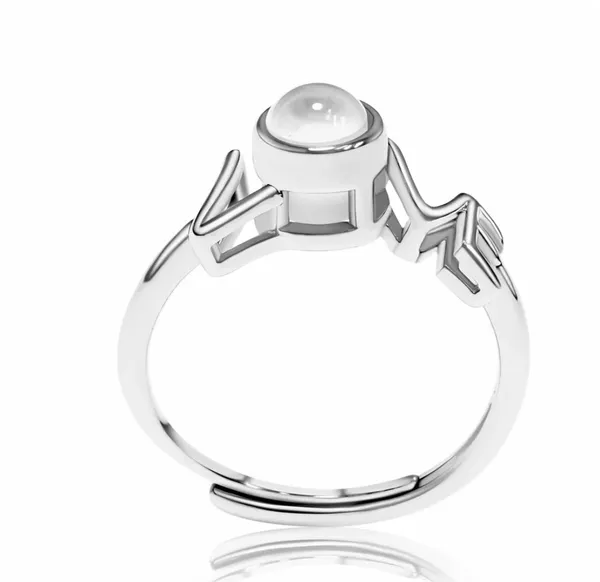Silver_Love_Text_Ring_With_Brown_Stone_For_Women
