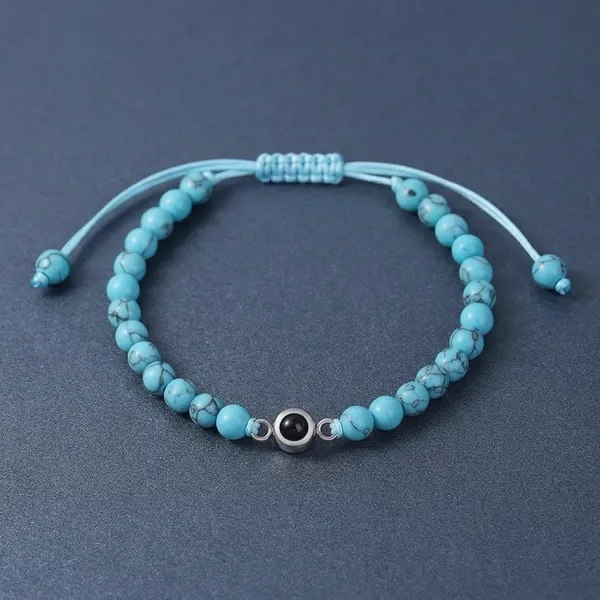 Turquoise_Beaded_Adjustable_Bracelet_With_Silver_Charm