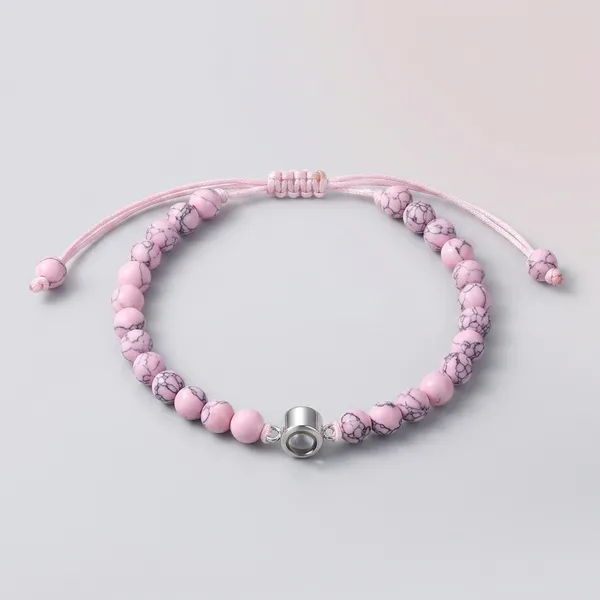 Pink_Stone_Beaded_Adjustable_Bracelet_With_Crystal_Charm