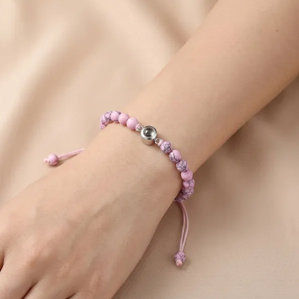 Pink_Stone_Beaded_Adjustable_Bracelet_With_Crystal_Charm