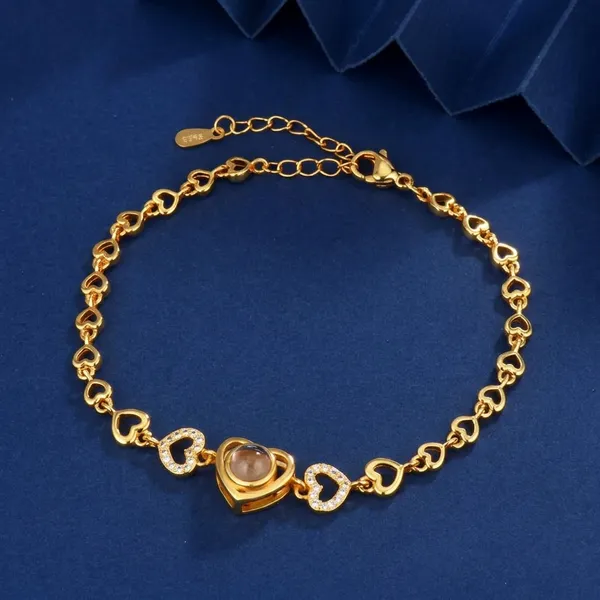 Gold_Plated_Heart_Link_Bracelet_With_Rose_Stone_Charm