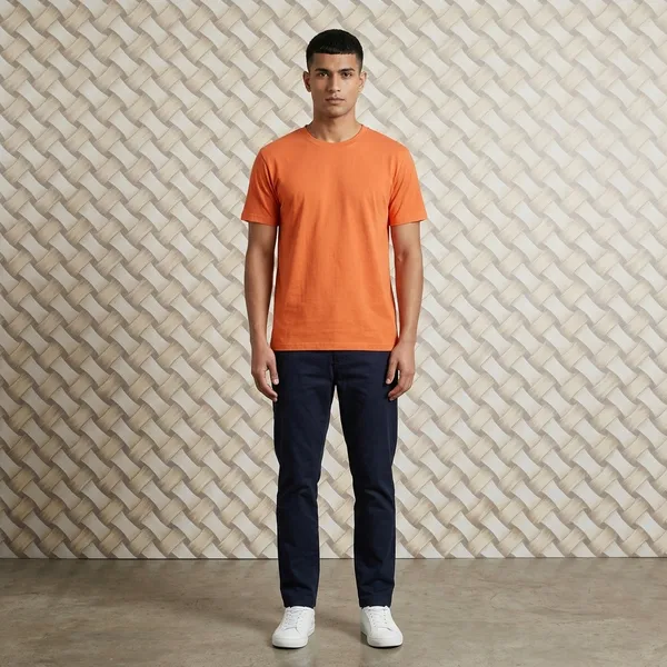 Orange_RN_Cotton_Bio_Wash_Premium_Round_Neck_T-Shirt_For_Unisex