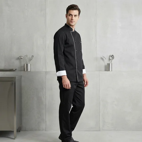 Black_Cotton_Premium_Chef_And_Waiter_For_Unisex