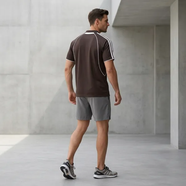 Brown_And_White_Honeycomb_Chenies_Collar_Premium_Sports_T-Shirt_For_Unisex