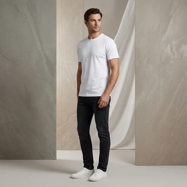 White_Polycoat_Premium_Crew_Neck_T-Shirt_For_Unisex