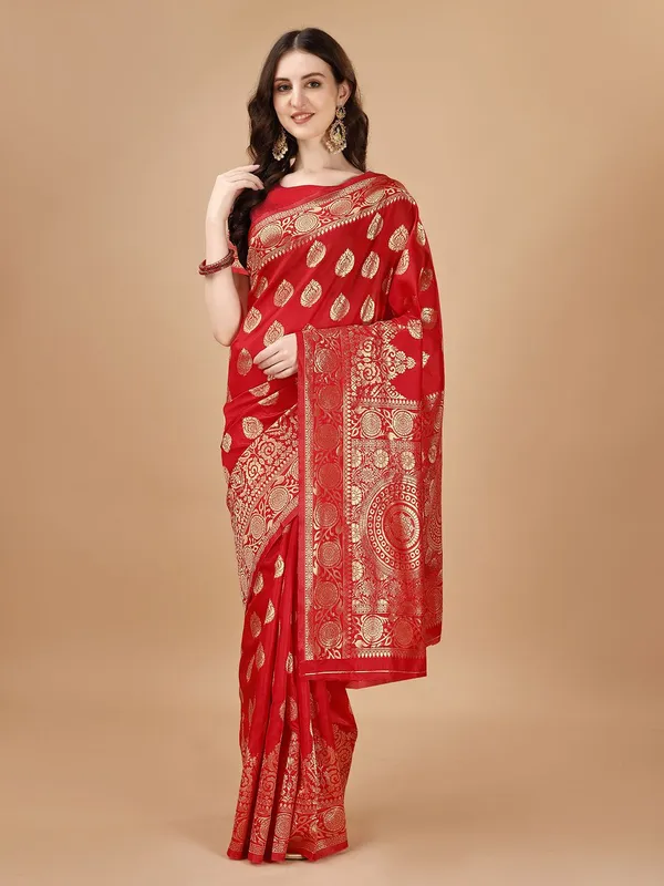 Leelavati_Woven_Self_Design_Kanjivaram_Pure_Silk_Jacquard_Saree_Red