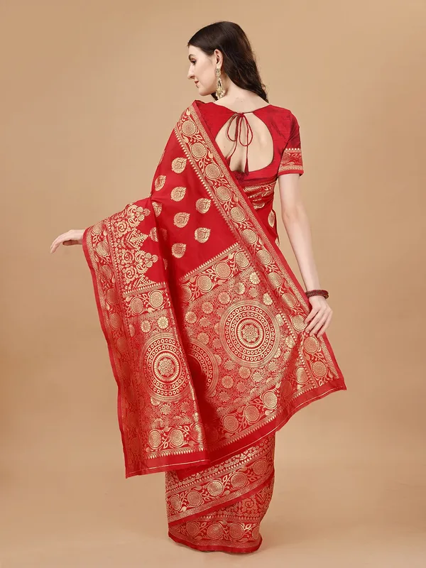 Leelavati_Woven_Self_Design_Kanjivaram_Pure_Silk_Jacquard_Saree_Red