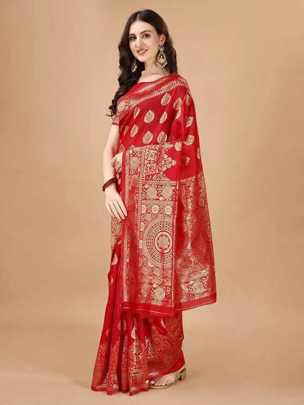 Leelavati_Woven_Self_Design_Kanjivaram_Pure_Silk_Jacquard_Saree_Red