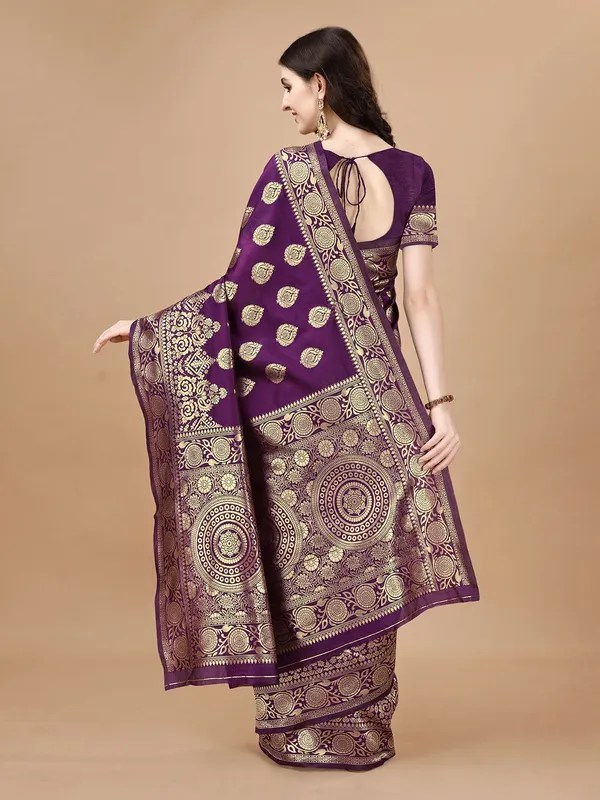 Leelavati_Woven_Self_Design_Kanjivaram_Pure_Silk_Jacquard_Saree_Purple