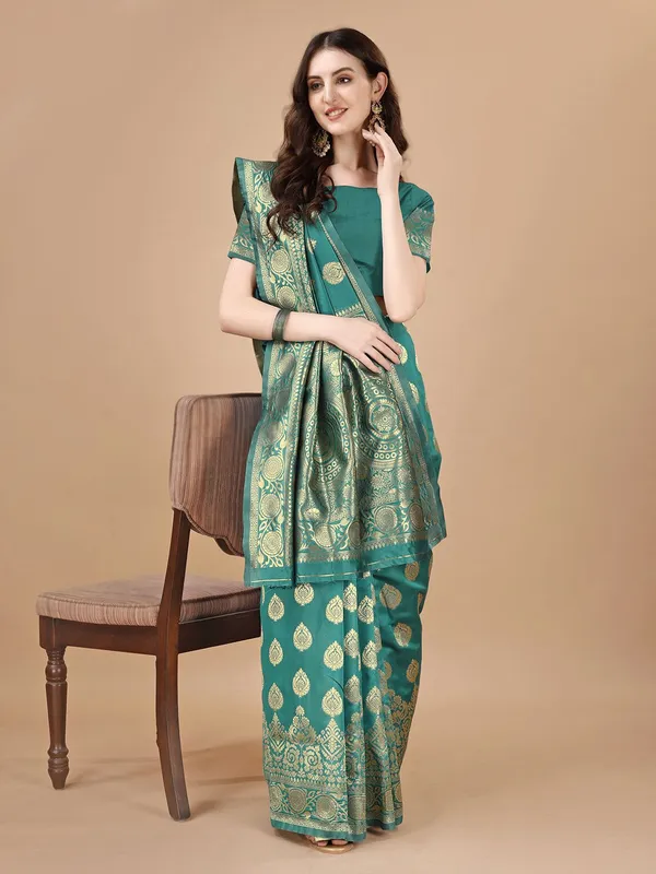 Leelavati_Woven_Self_Design_Kanjivaram_Pure_Silk_Jacquard_Saree_Light_Green