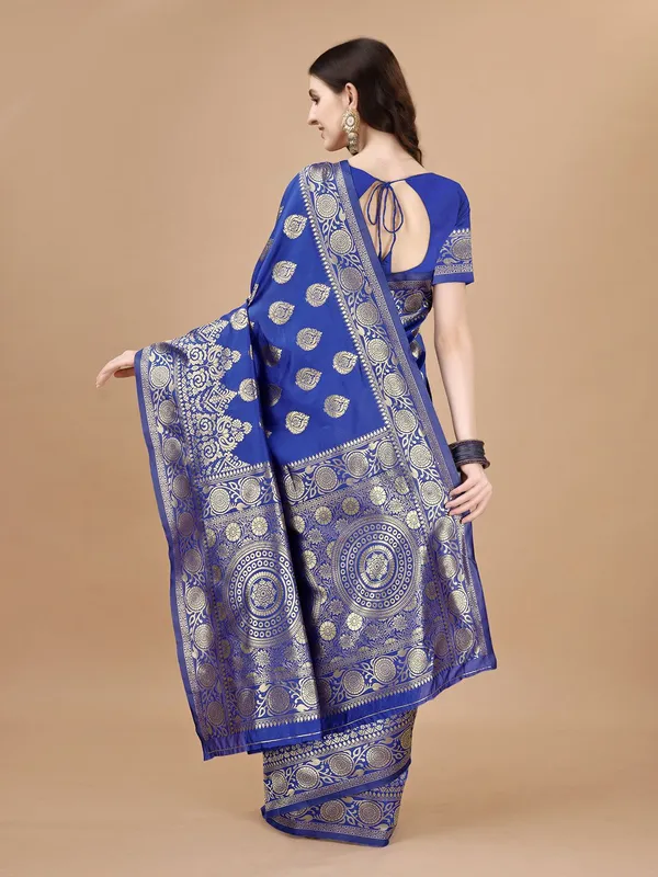 Leelavati_Self_Design_Kanjivaram_Pure_Silk_Jacquard_Saree_Blue