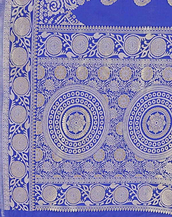 Leelavati_Self_Design_Kanjivaram_Pure_Silk_Jacquard_Saree_Blue