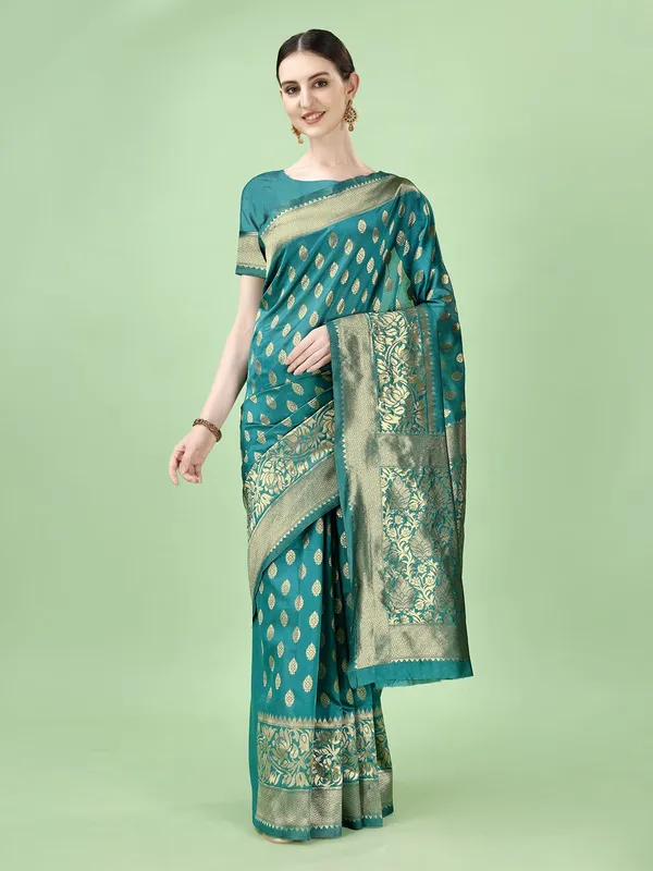 Leelavati_Woven_Kanjivaram_Pure_Silk_Jacquard_Saree_Light_Blue