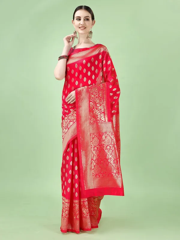 Leelavati_Self_Design_Kanjivaram_Pure_Silk_Jacquard_Saree_Red