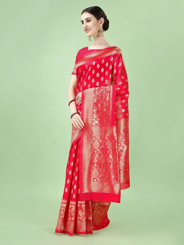 Leelavati_Self_Design_Kanjivaram_Pure_Silk_Jacquard_Saree_Red