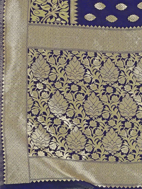 Leelavati_Woven_Self_Design_Kanjivaram_Pure_Silk_Jacquard_Saree_Dark_Blue