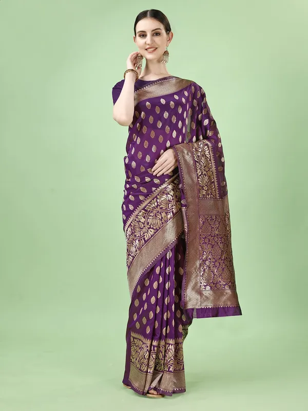 Leelavati_Woven_Self_Design_Kanjivaram_Pure_Silk_Jacquard_Saree_Purple