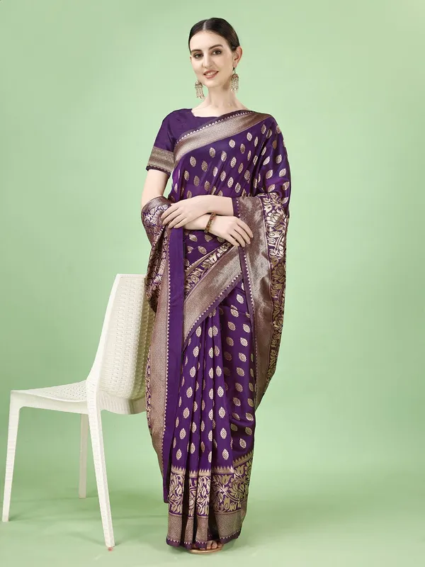 Leelavati_Woven_Self_Design_Kanjivaram_Pure_Silk_Jacquard_Saree_Purple
