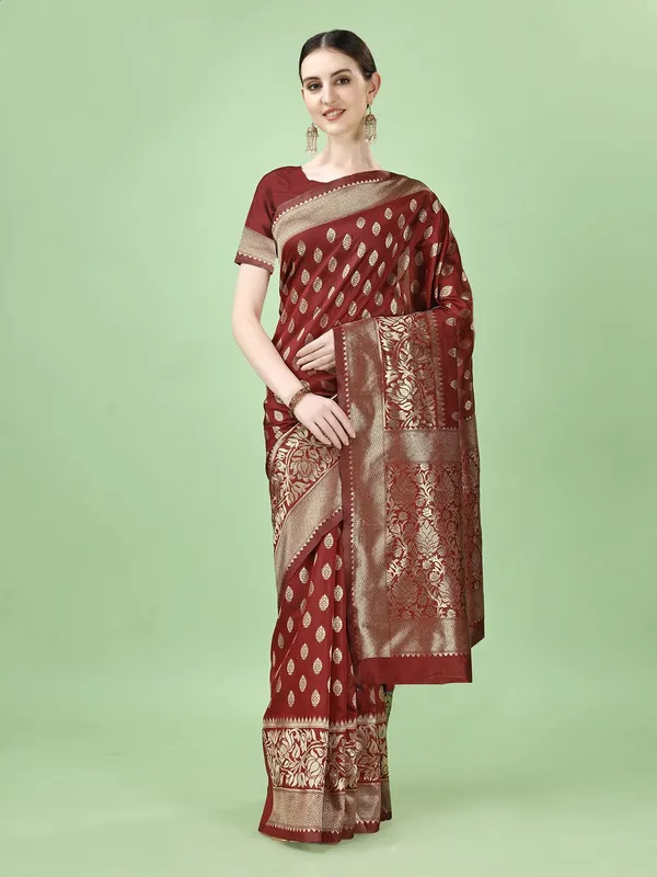 Leelavati_Woven_Self_Design_Kanjivaram_Pure_Silk_Jacquard_Saree_Red